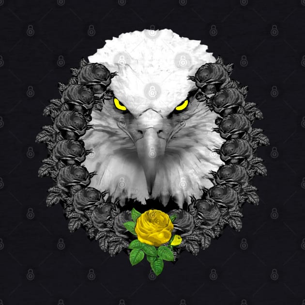Eagle Yellow Rose Wreath by Nuletto